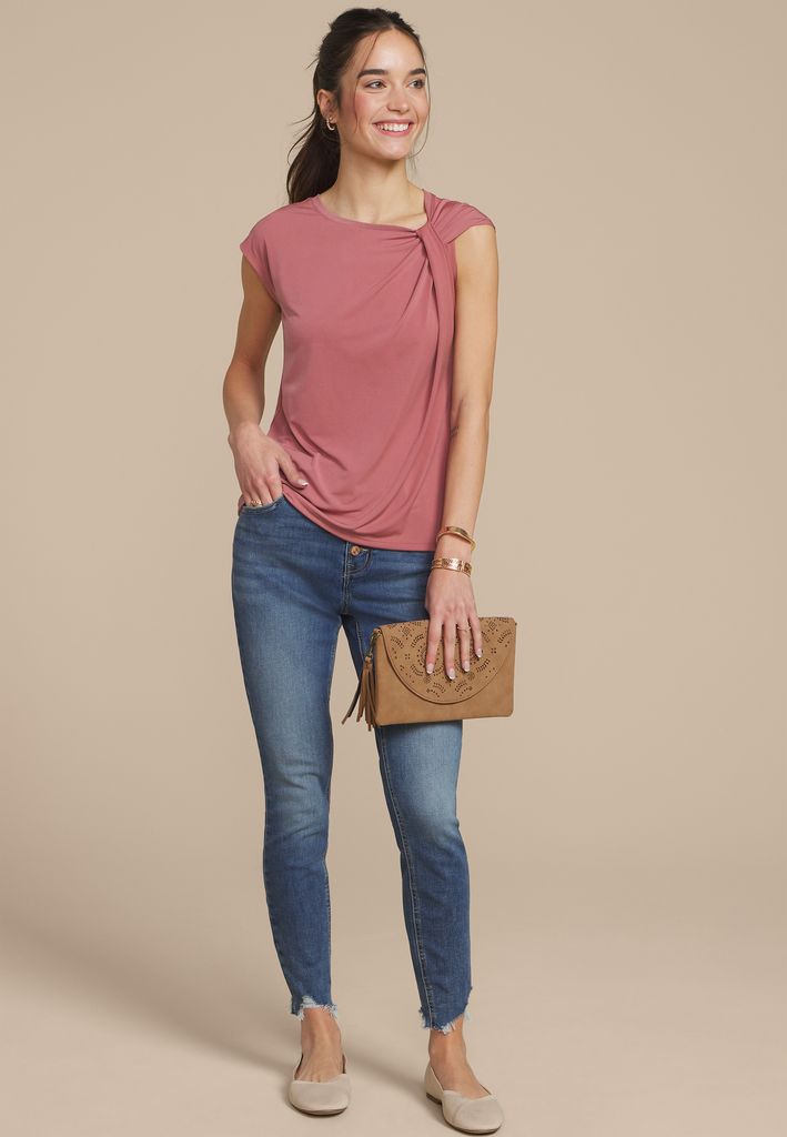 Asymmetrical Knot Shoulder Top - Image 3