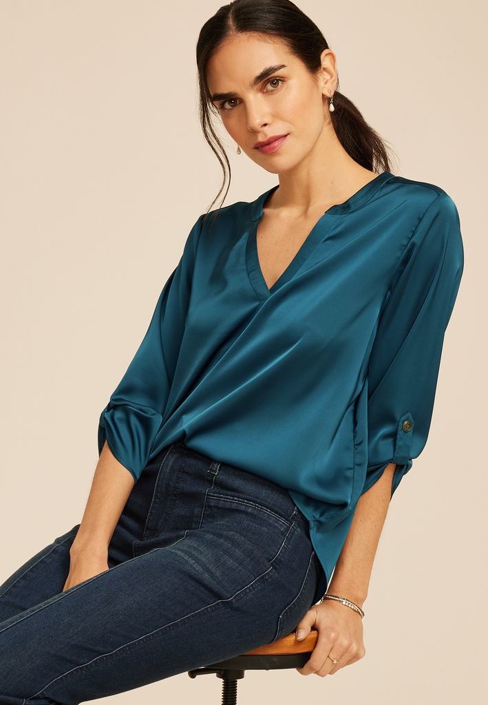 Atwood 3/4 Sleeve Popover Blouse - Image 3