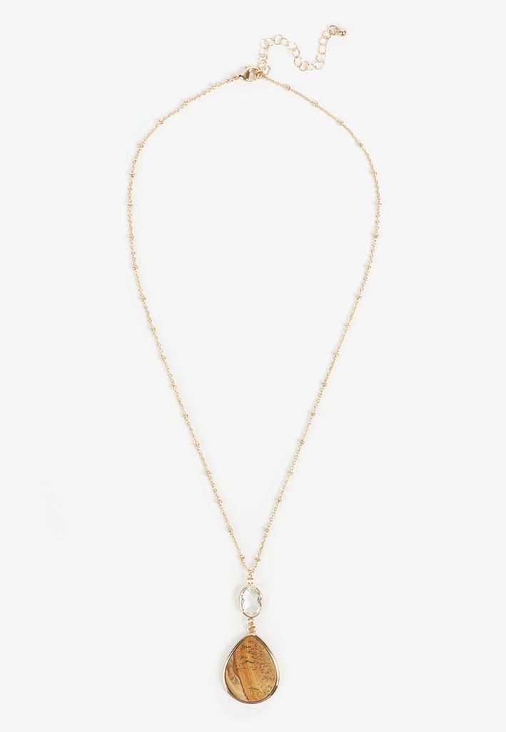 Semi Precious Stone Pendant Necklace - Image 2