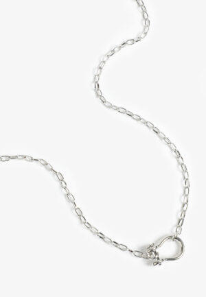 Silver Chain Lock Necklace