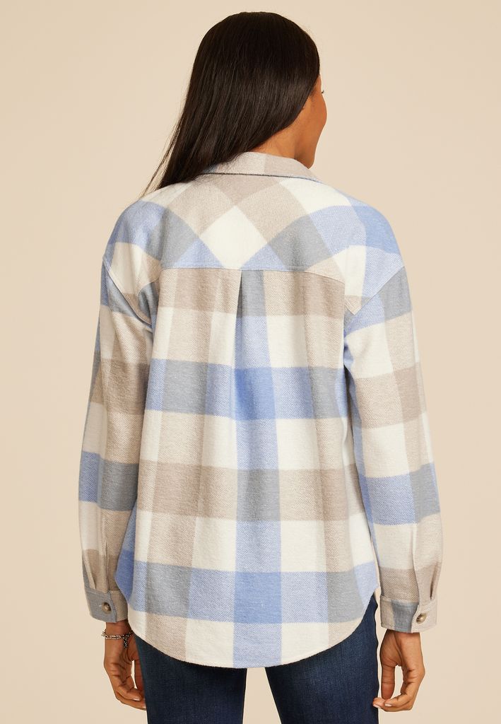 Plaid Fleece Oversized Shacket - Image 2
