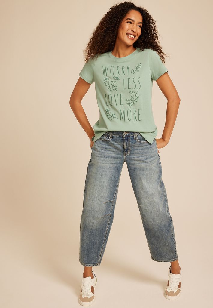 Worry Less Love More Classic Fit Graphic Tee - Image 3