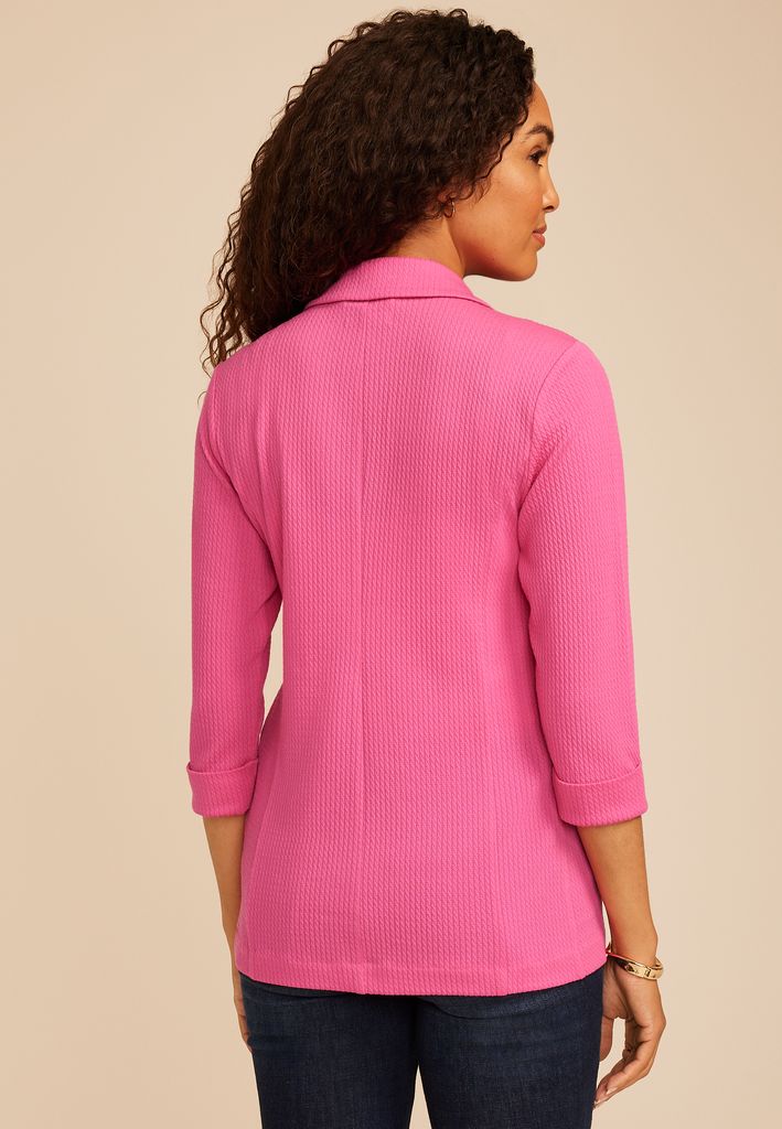 Textured Versa 3/4 Sleeve Blazer - Image 2