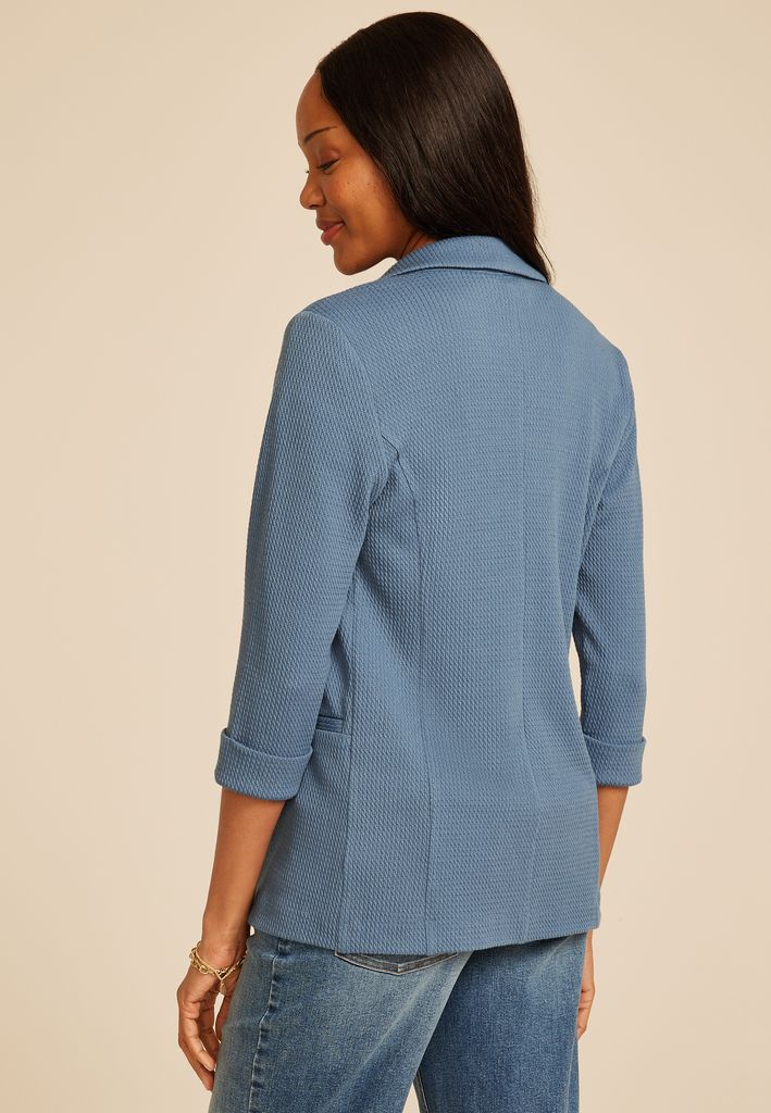 Textured Versa 3/4 Sleeve Blazer - Image 2