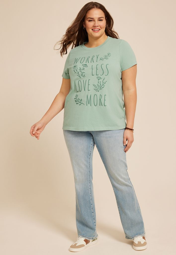 Plus Size Worry Less Love More Classic Fit Graphic Tee - Image 3