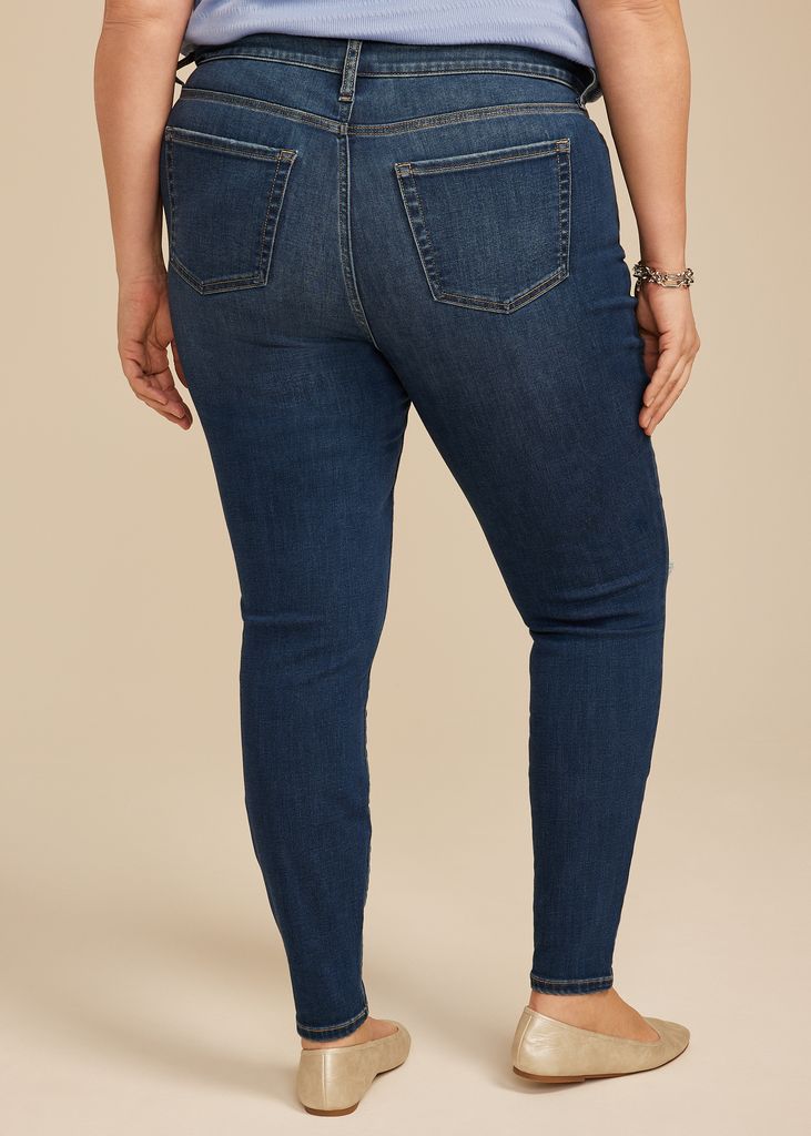 Plus Size m jeans by maurices™ Cool Comfort High Rise Plaid Backed Jegging - Image 2