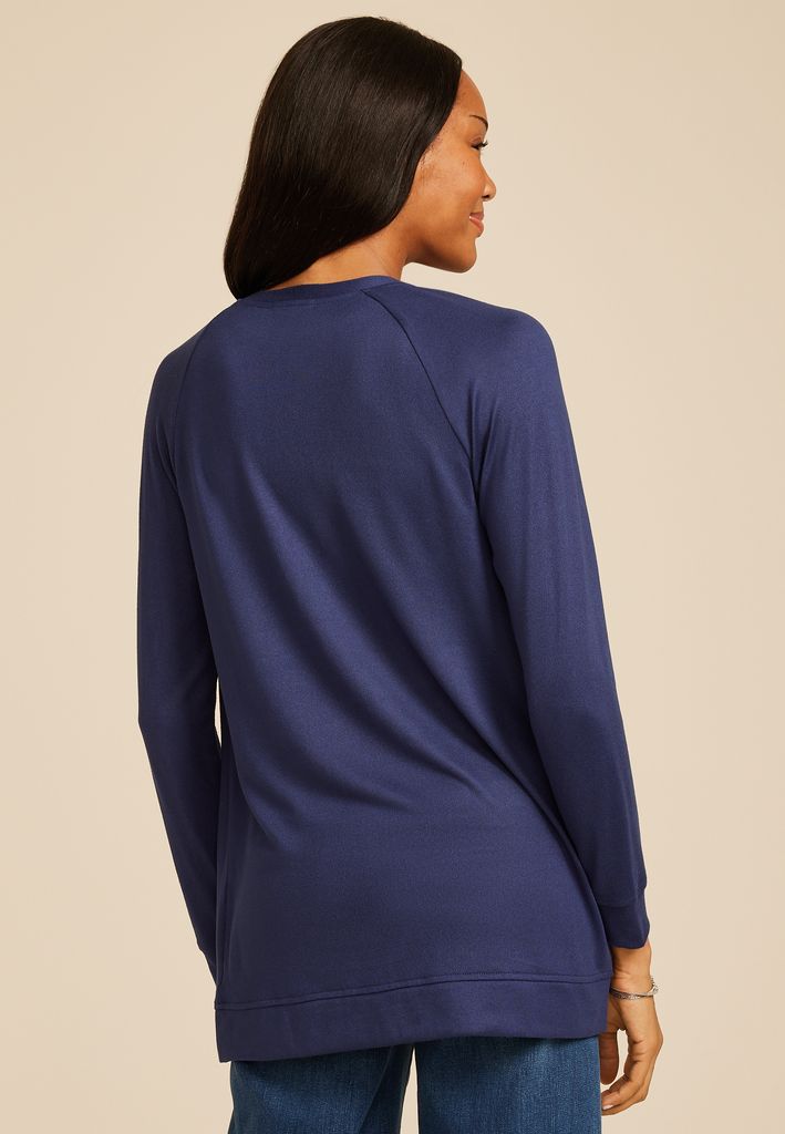 Knit Pocket Open Front Cardigan - Image 2