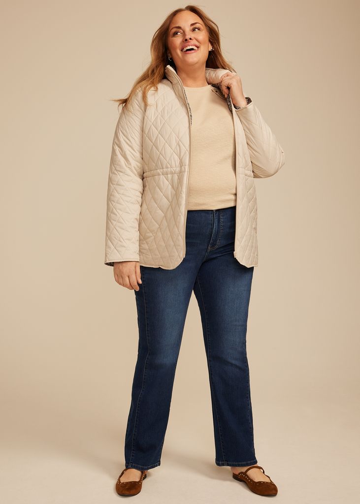 Plus Size Cinch Waist Quilted Jacket - Image 3