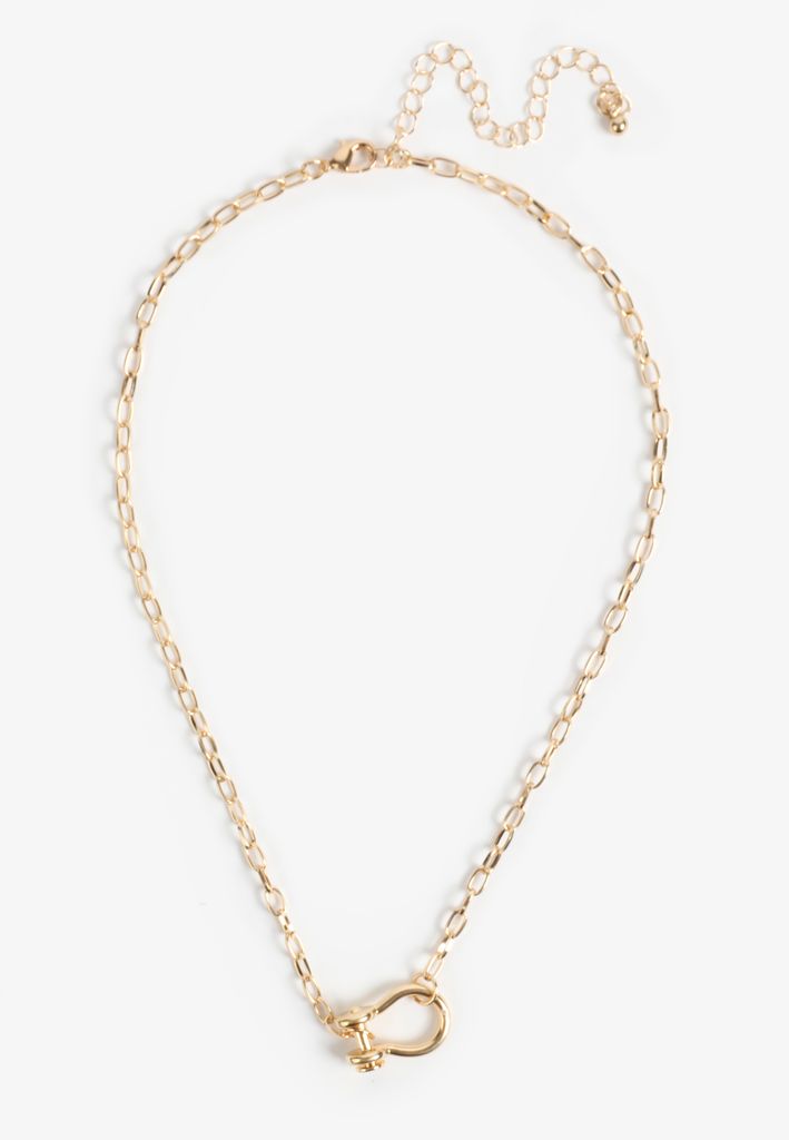 Gold Oval Link Toggle Necklace - Image 2