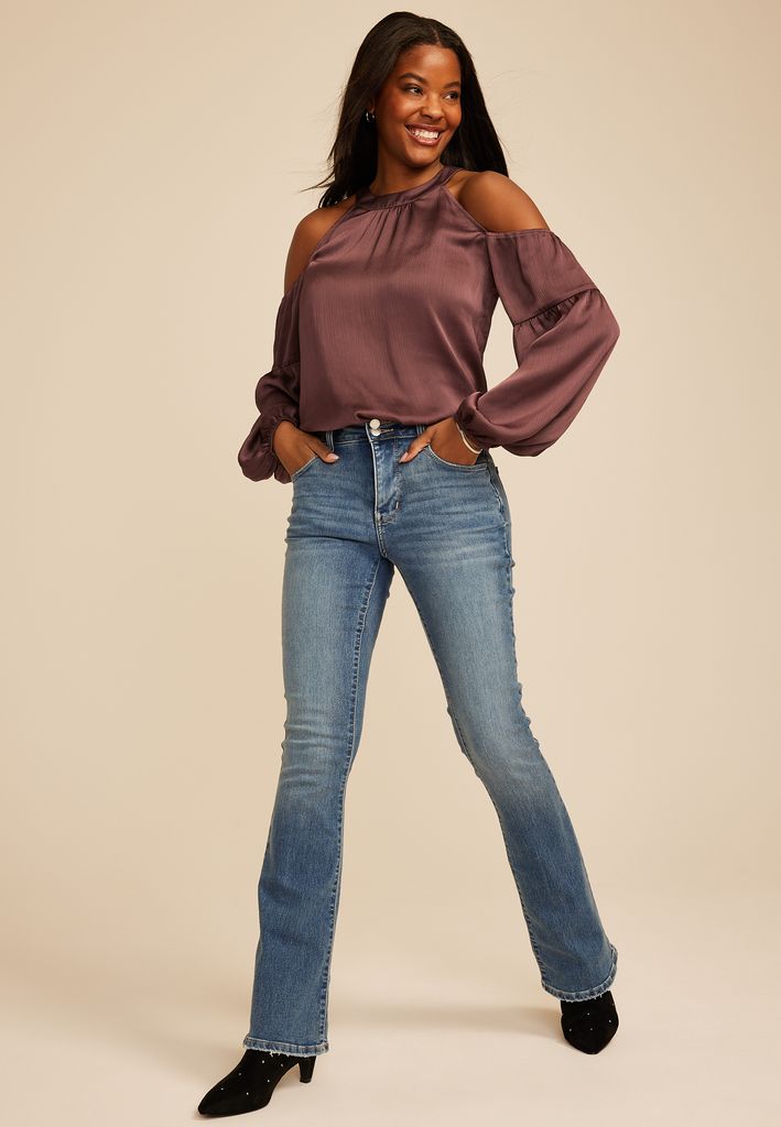 Halter Neck Cold Shoulder Blouse - Image 3