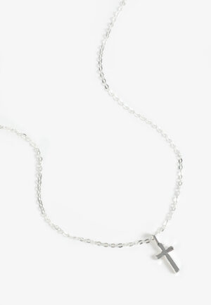 Sterling Silver Plated Cross Pendant Necklace
