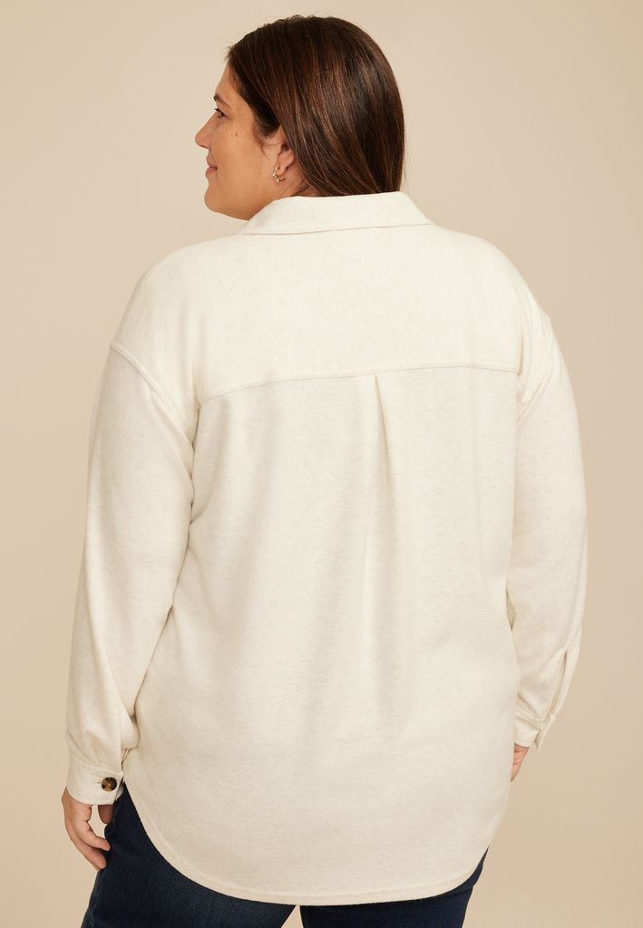 Plus Size Knit Boyfriend Shacket - Image 2