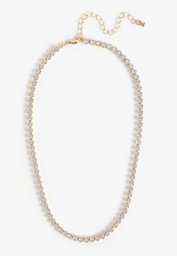 Gold Plated Tennis Necklace - Image 2