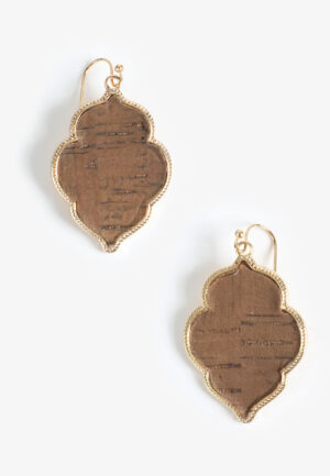 Cork Quatrefoil Drop Earrings