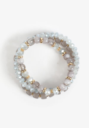 3 Pack Stackable Beaded Stretch Bracelet Set