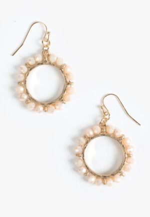 Neutral Beaded Hoop Earrings