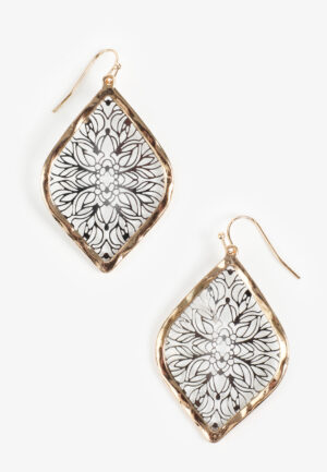 Mixed Metal Filigree Drop Earrings