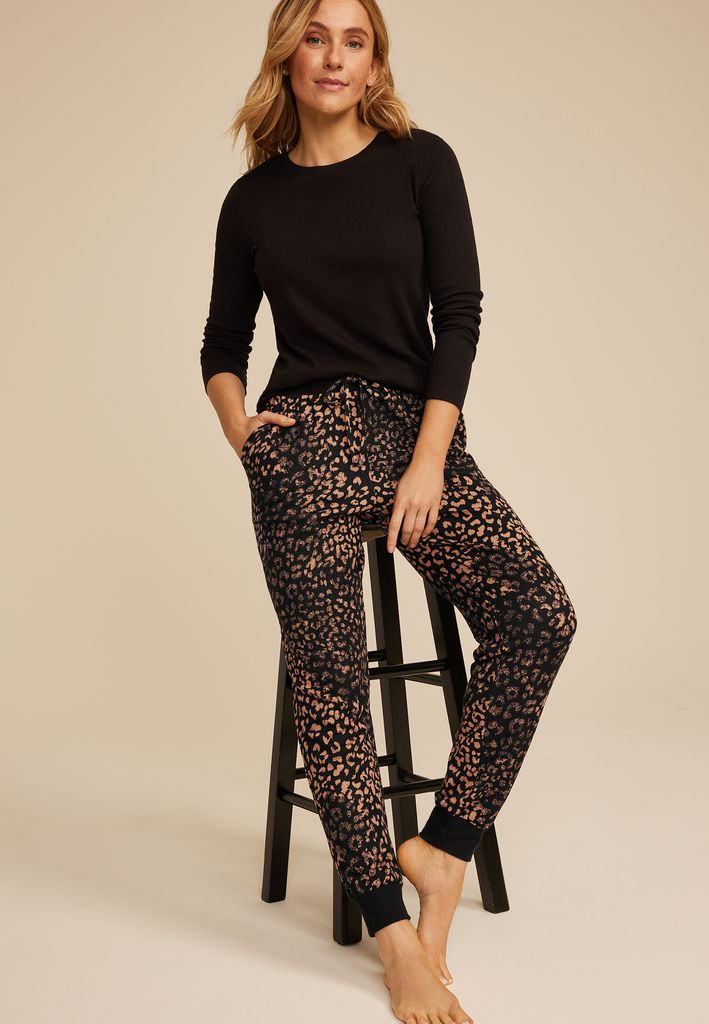 Animal Print Jogger Pajama Pants - Image 3