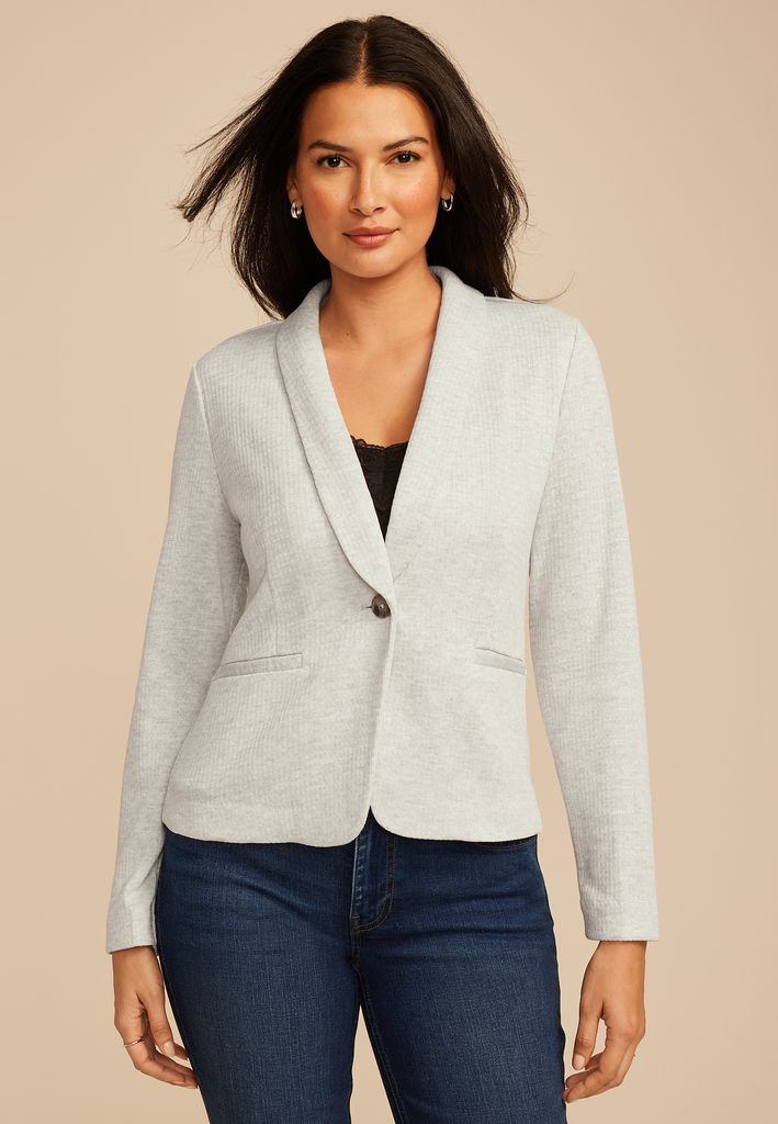 Ribbed Knit Blazer - Image 3