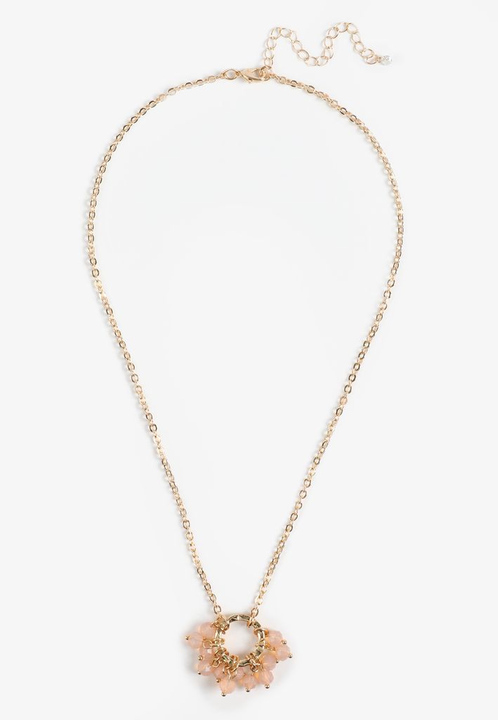 Pink Bead Cluster Necklace - Image 2