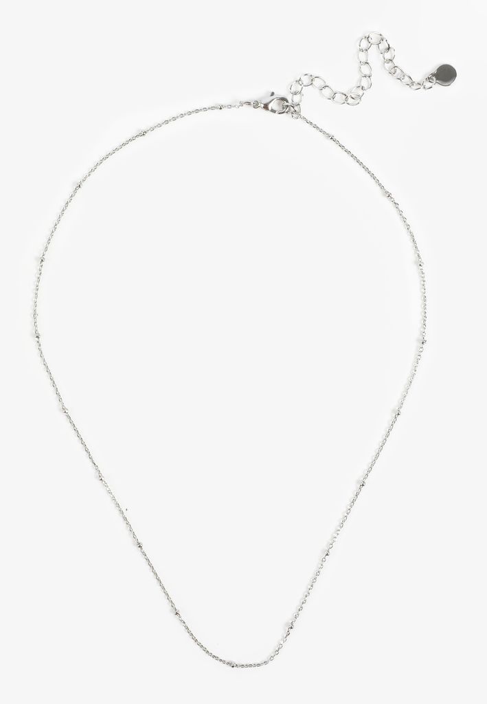 Everyday Layers Silver Beaded Chain Necklace - Image 2