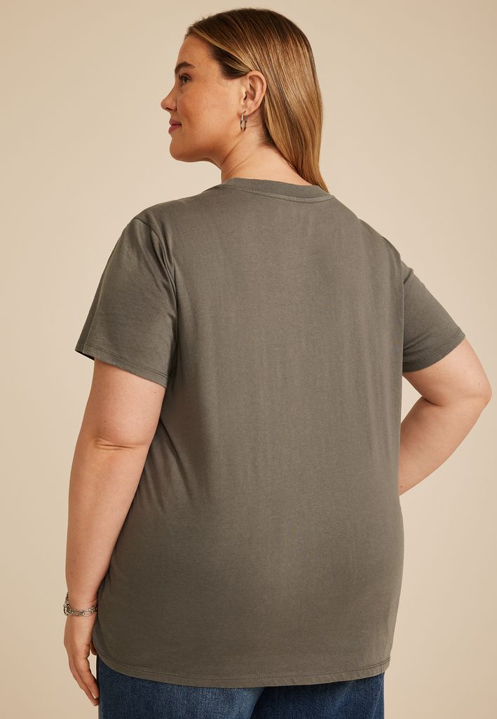 Plus Size Faith Can Move Mountains Oversized Fit Graphic Tee - Image 2
