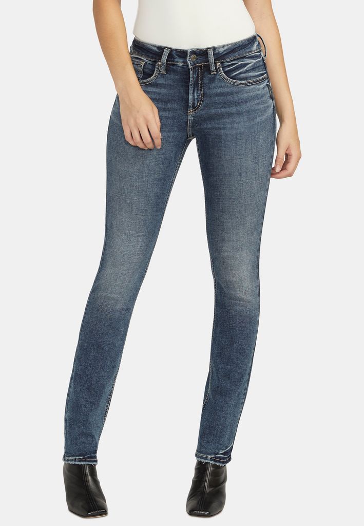 Silver Jeans Co.® Dark Suki Curvy Mid Rise Luxe Stretch Straight Jean