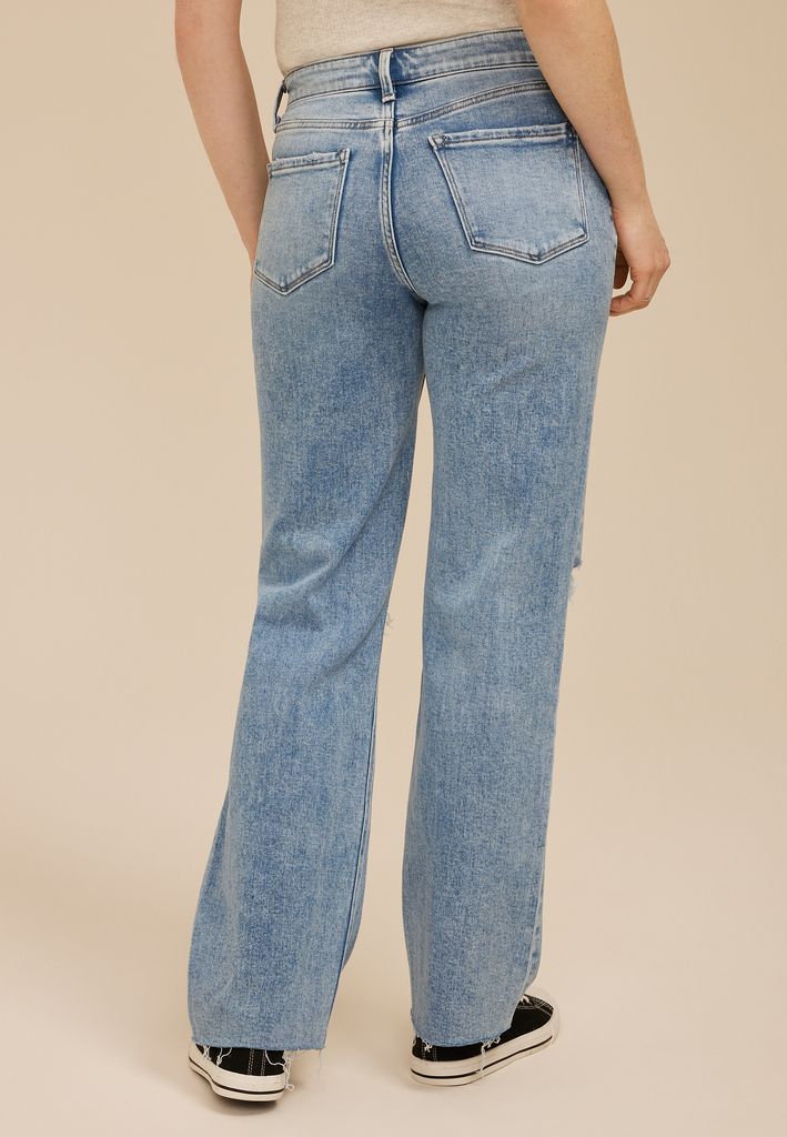 Flying Monkey™ Light High Rise Open Ripped Slim Wide Leg Jean - Image 2